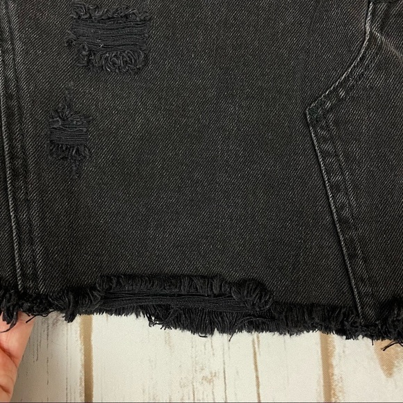 Free People Denim A-line Distressed Skirt Size‎ 27 - Picture 9 of 16